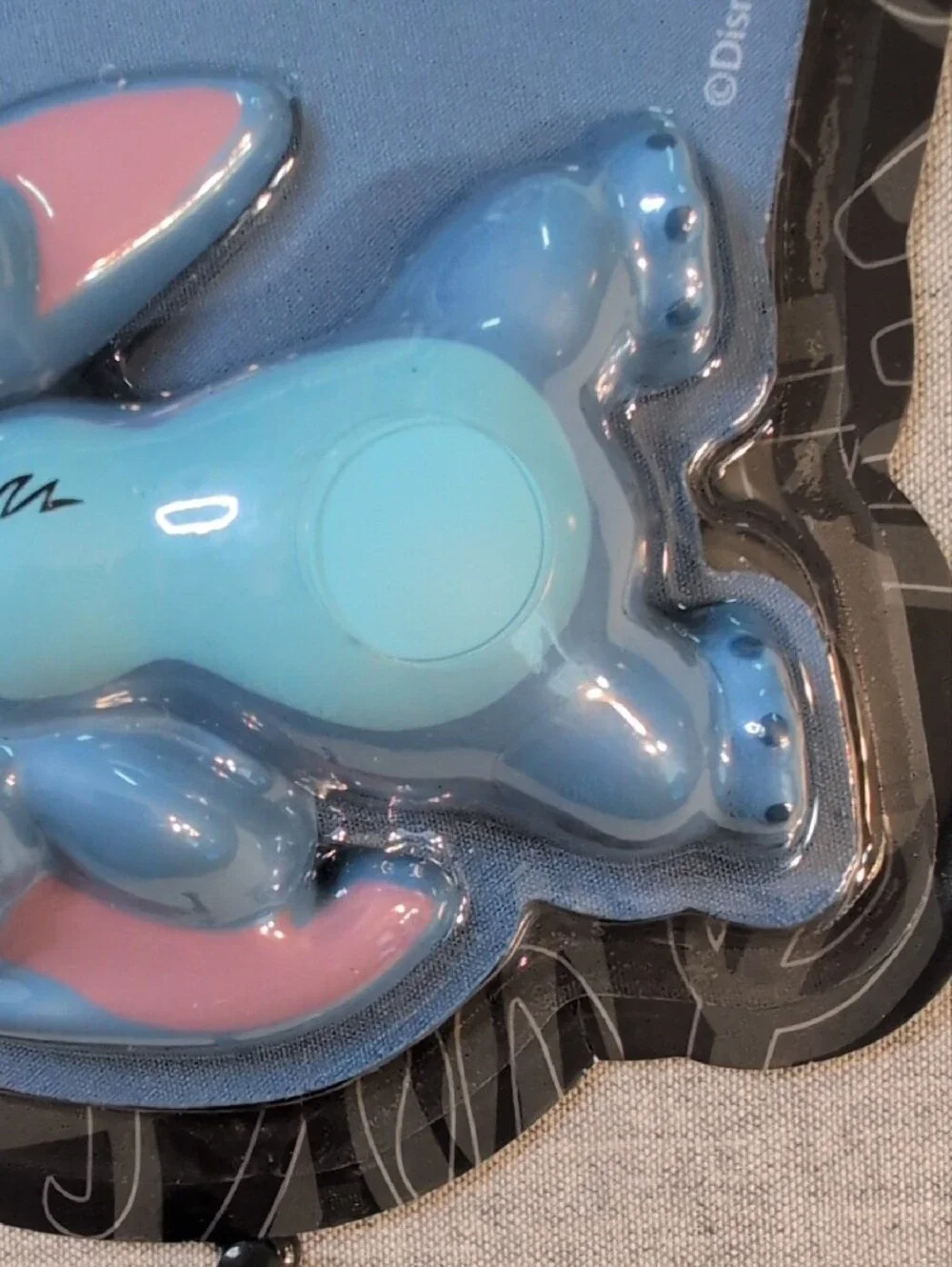 Disney Blue Stitch Wrist Support Mouse Pad with Pink Ear Accents